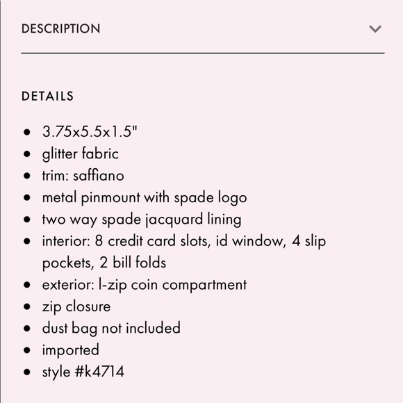 Kate Spade ♠️ Wallet! Rose Gold - Picture 3 of 5